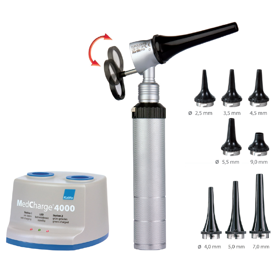 KaWe Eurolight Veterinary LED Otoscope With Charger and Battery