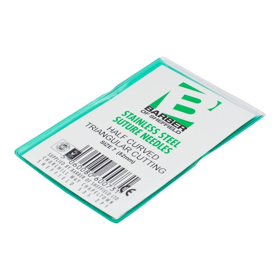 Barber Suture Needles Half Curved Cutting - Spring Eye